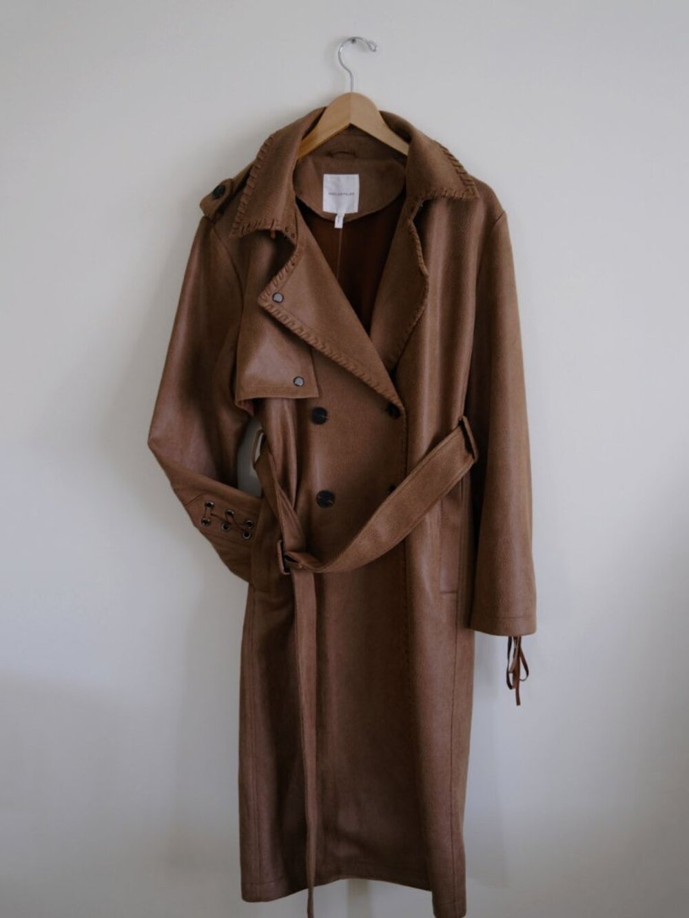 Avec Les Filles Brown Double-Breasted Trench Coat
